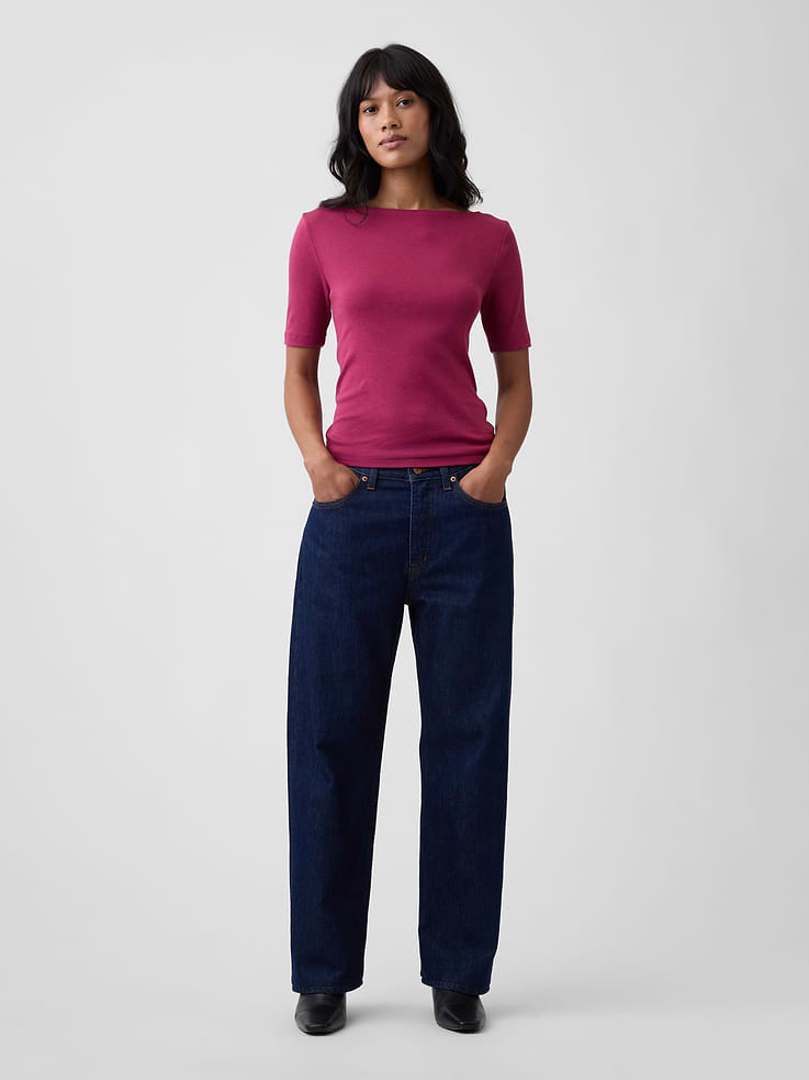 Image number 3 showing, Modern Ribbed Boatneck Top