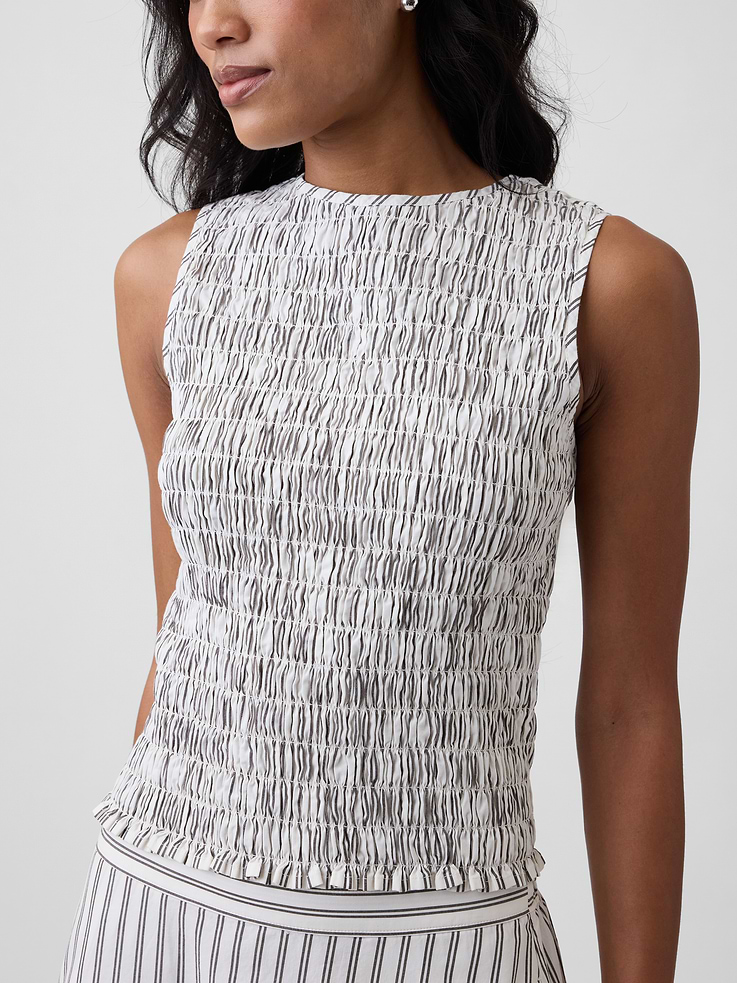 Image number 4 showing, Smocked Sleeveless Boatneck Top