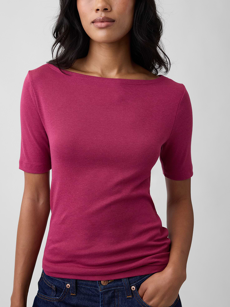 Image number 4 showing, Modern Ribbed Boatneck Top