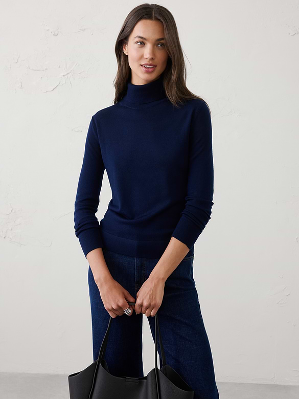 Merino Wool Turtle-Neck Sweater