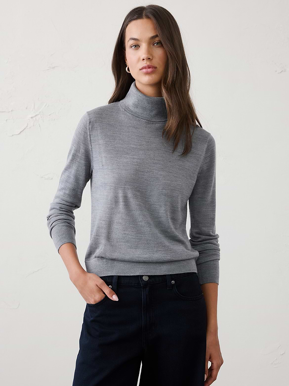 Merino Wool Turtle-Neck Sweater