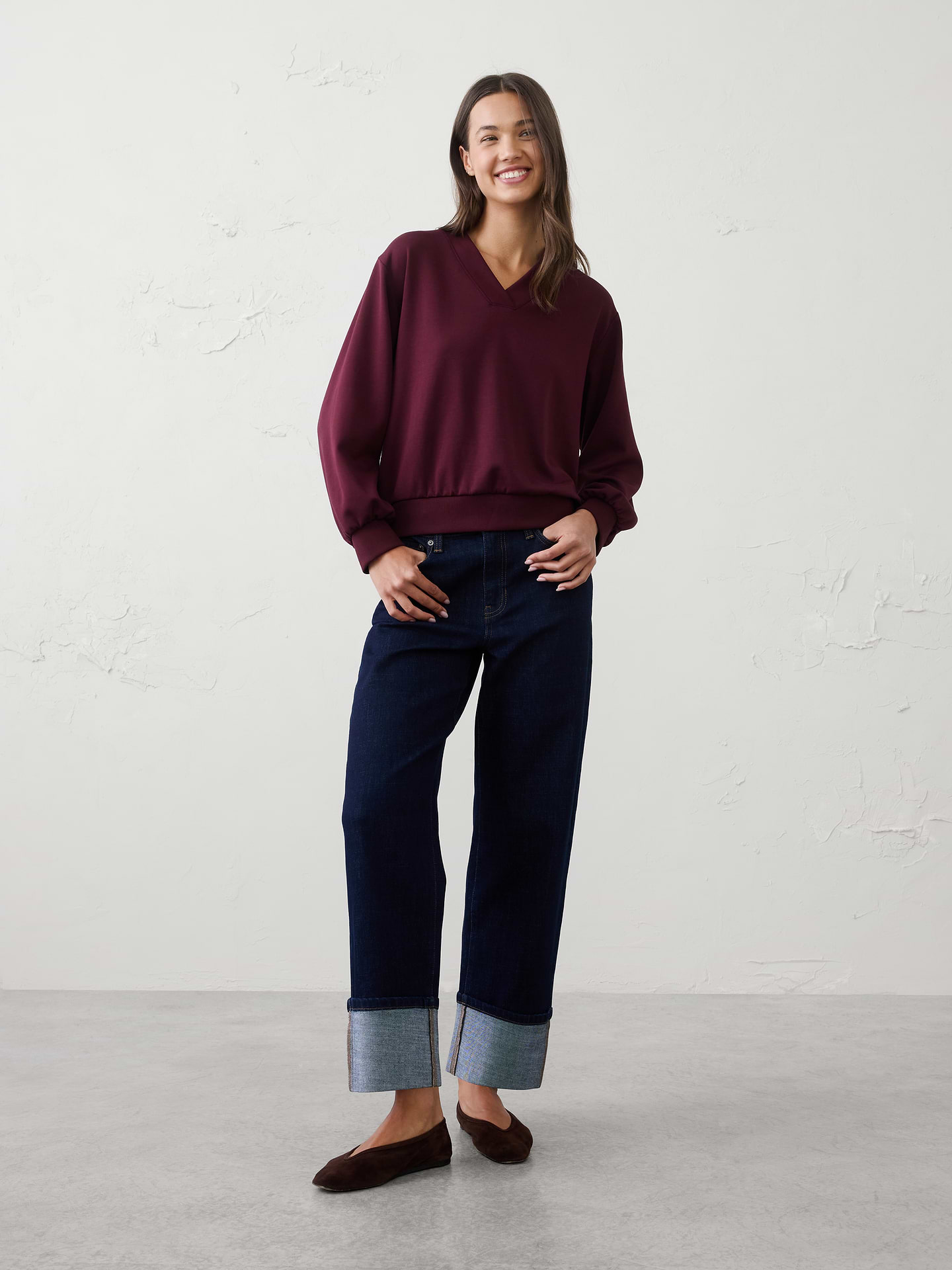 Image number 1 showing, Soft Touch V-Neck Sweatshirt