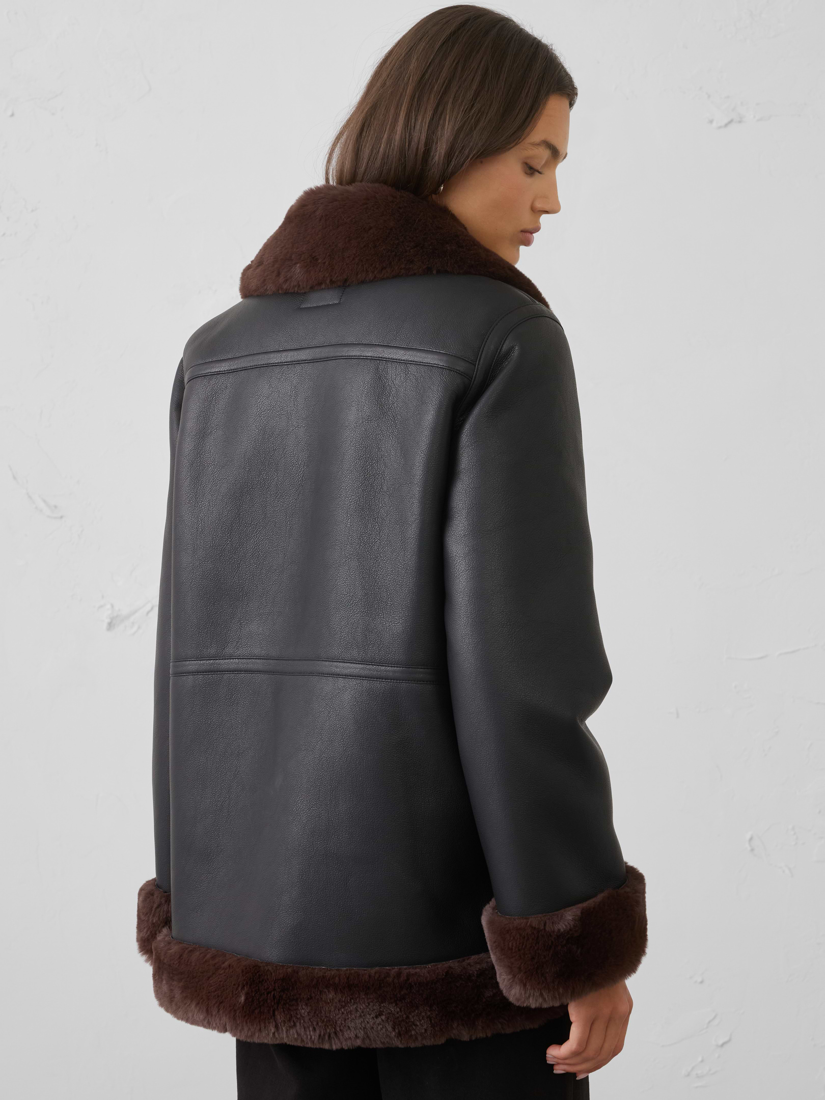 Image number 2 showing, Vegan Leather Fur Jacket