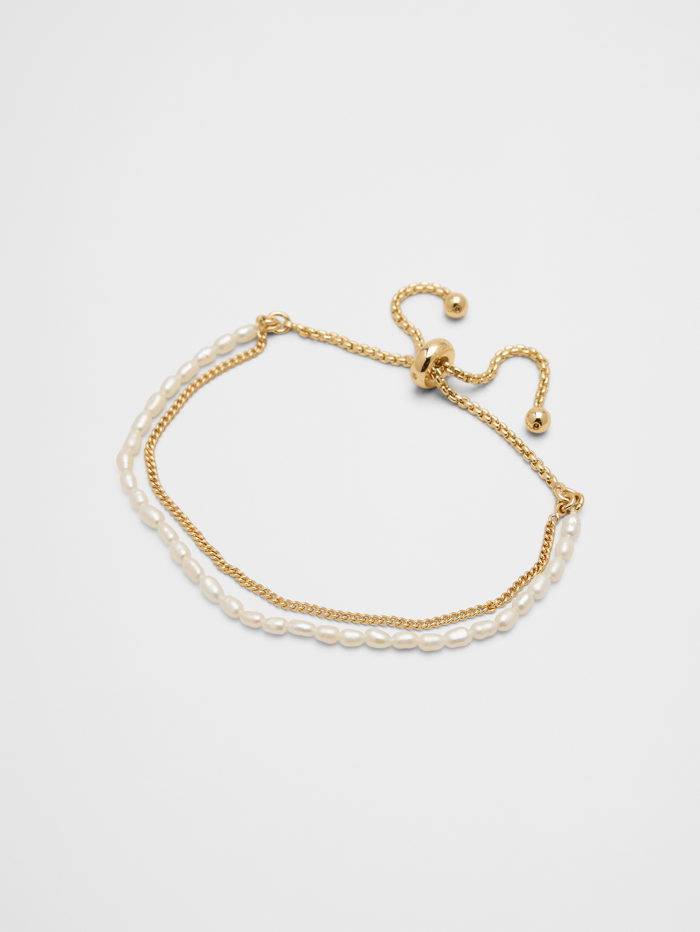 Image number 1 showing, Pearl Seed Bead Layered Pull-Thru Bracelet