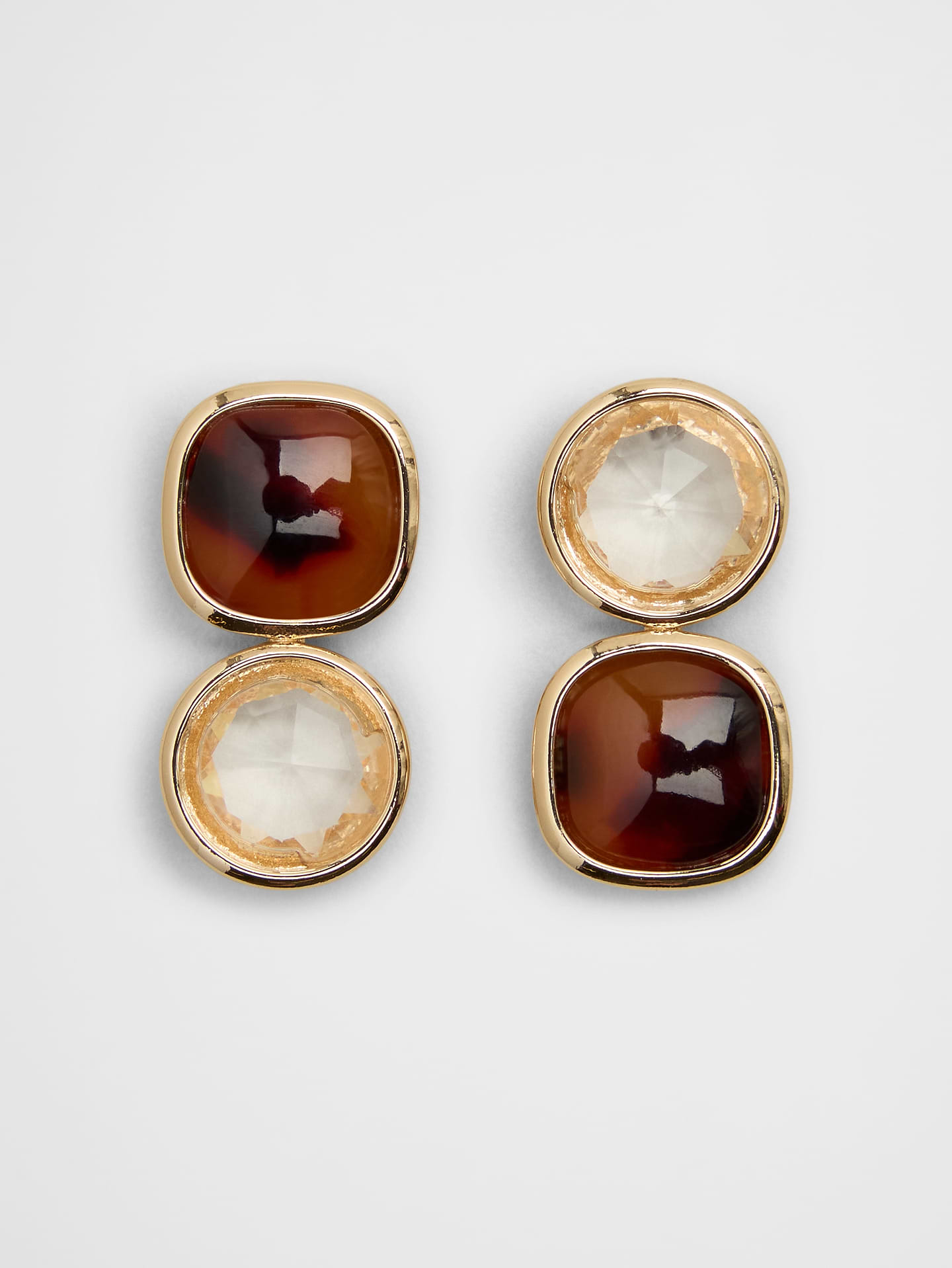 Image number 1 showing, Two-Tone Faceted Earrings