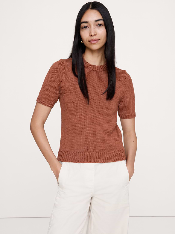 Chunky Cotton Sweater Tee