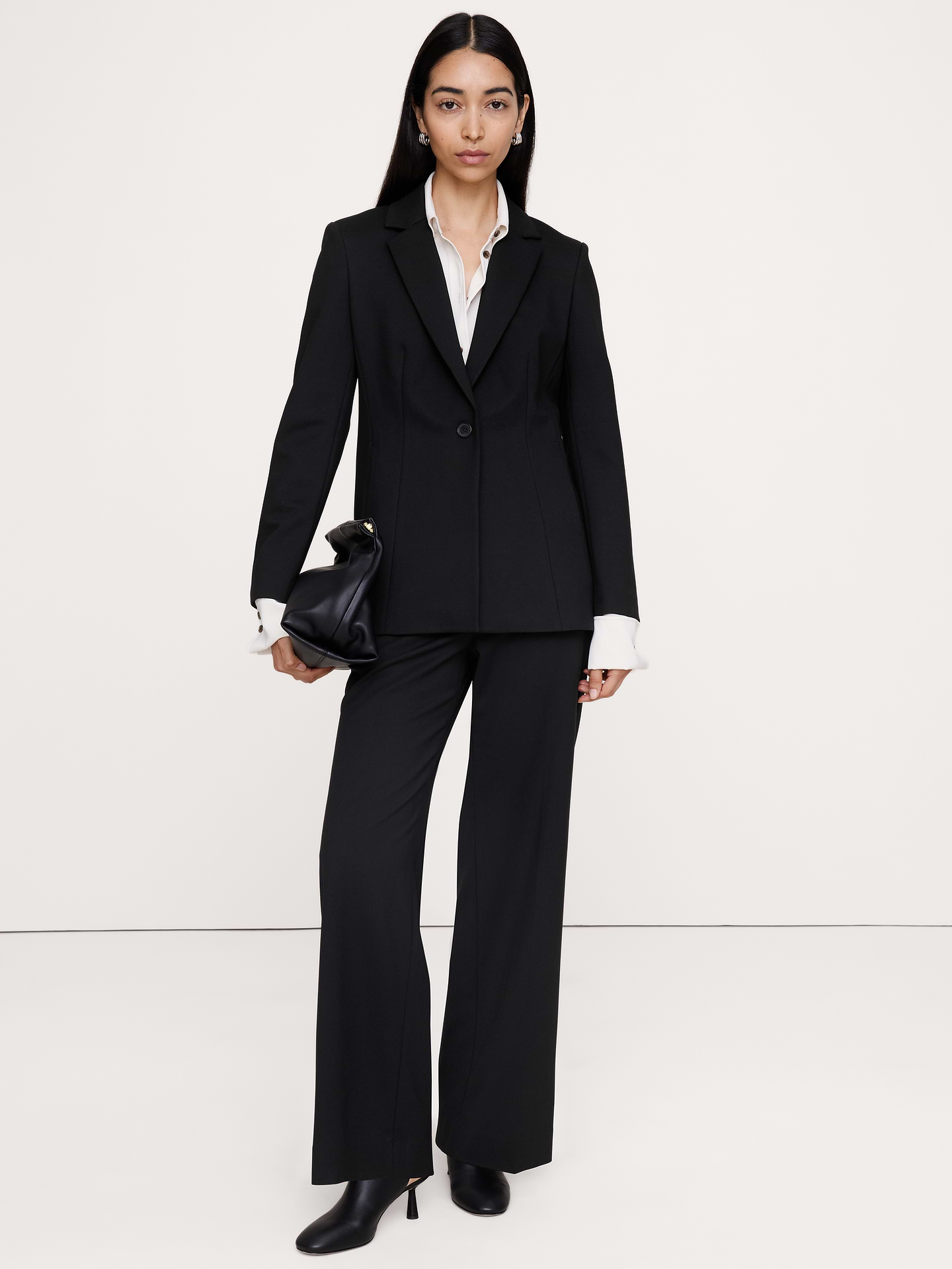 L'image numéro 4 présente Blazer tout-aller ajusté en tricot point de Rome