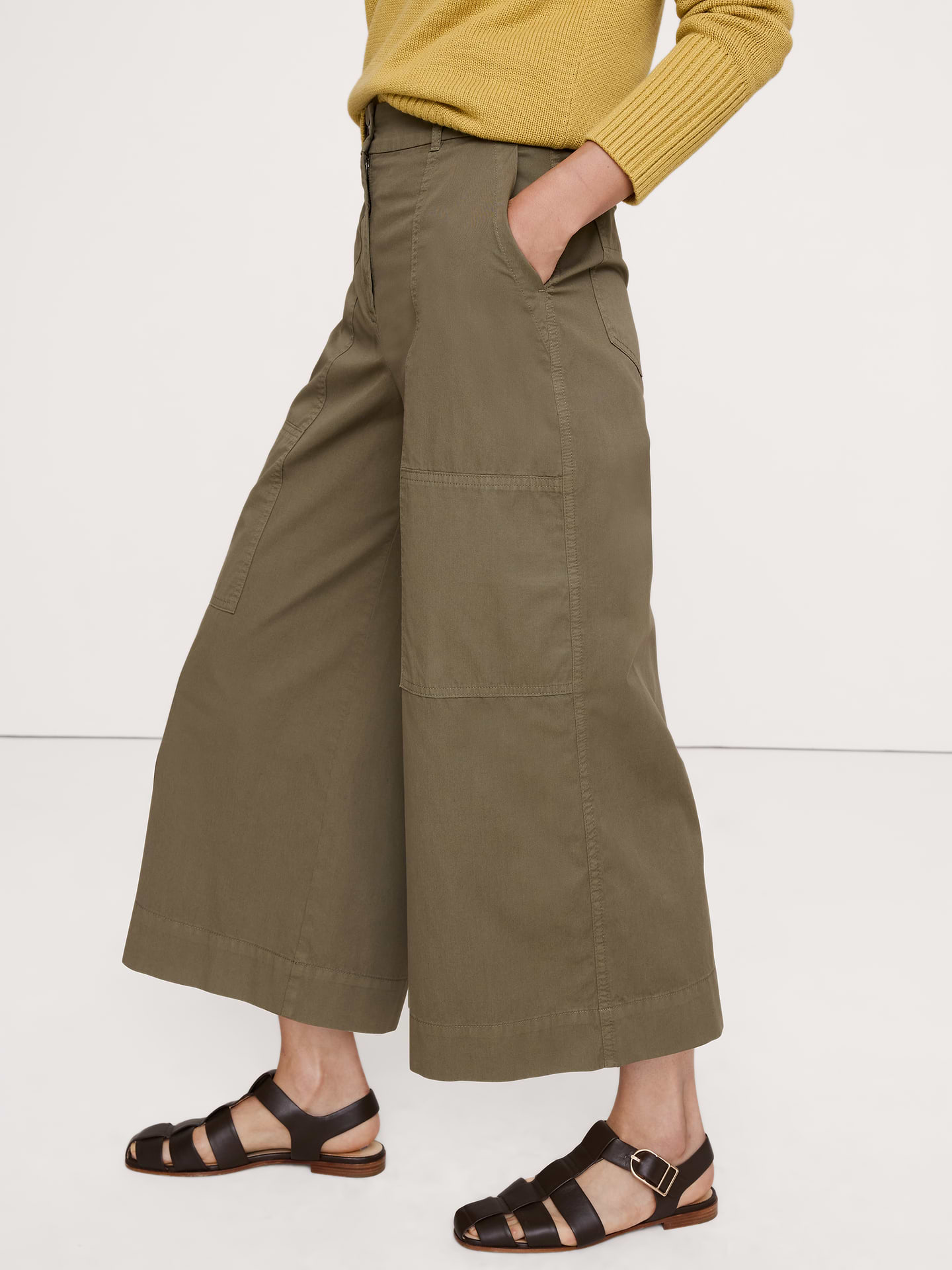 L'image numéro 7 présente Pantalon gaucho en sergé de coton