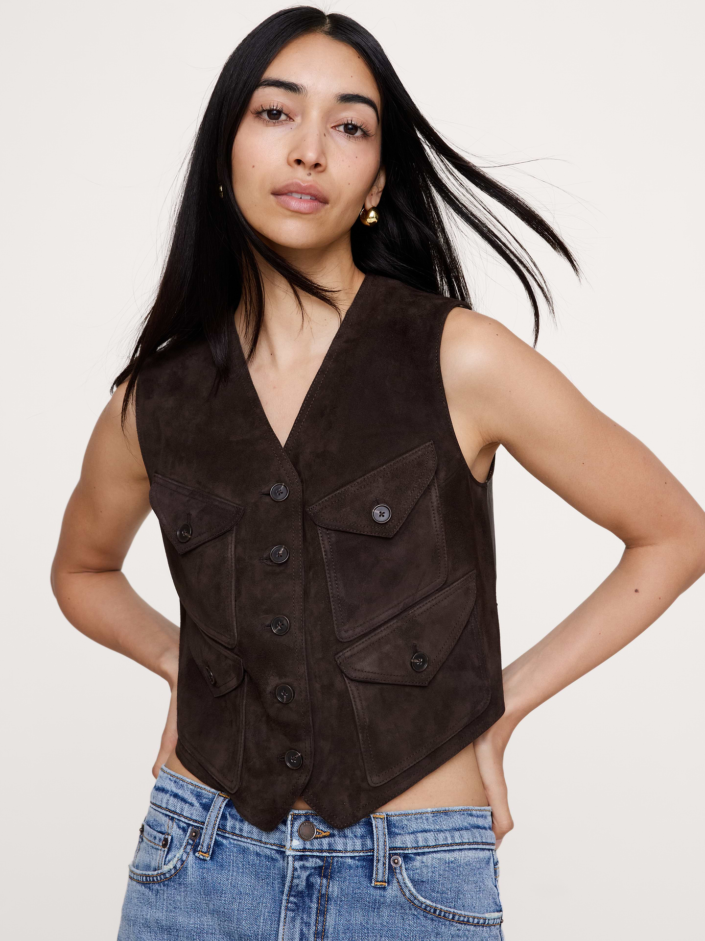 Image number 4 showing, Suede Pocket Vest
