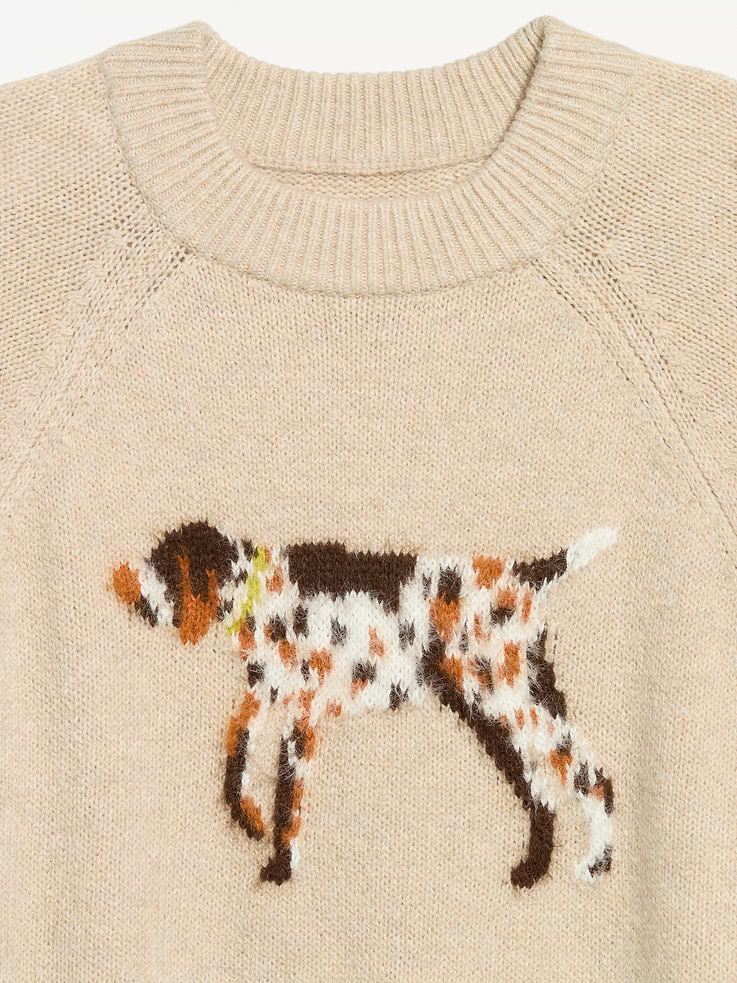 Image 5 of 6, Oversized Crew-Neck Fairisle Sweater