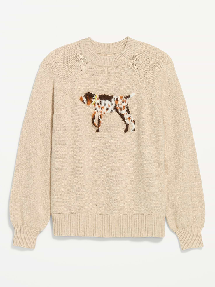 Image 4 of 6, Oversized Crew-Neck Fairisle Sweater