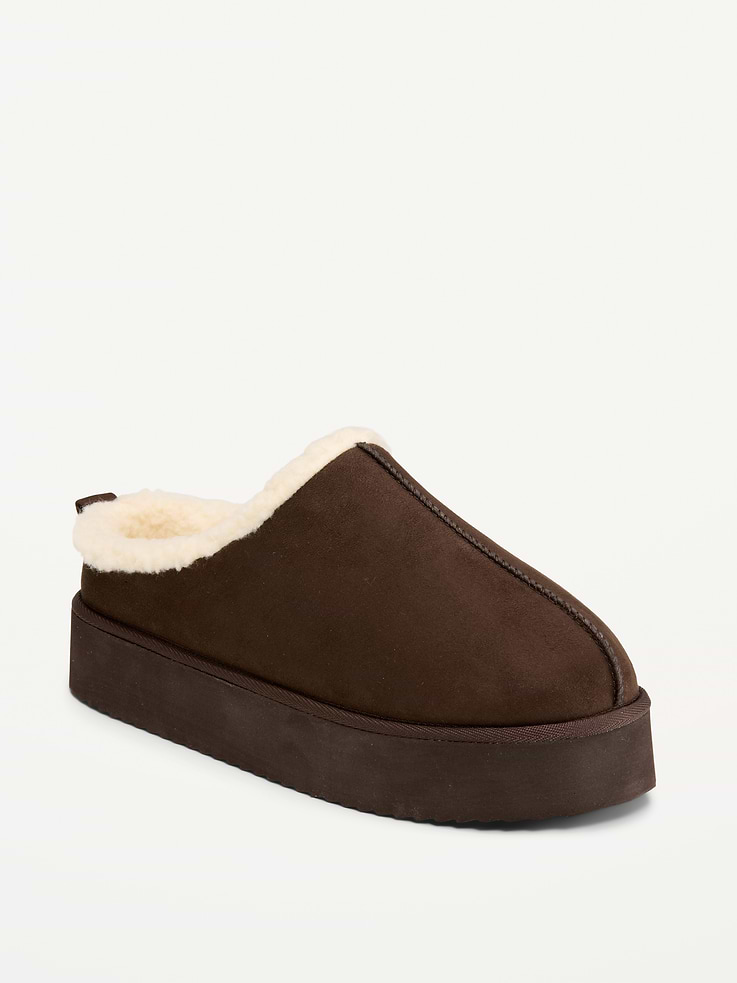 Image number 1 showing, Faux-Suede Platform Mule Clogs for Women