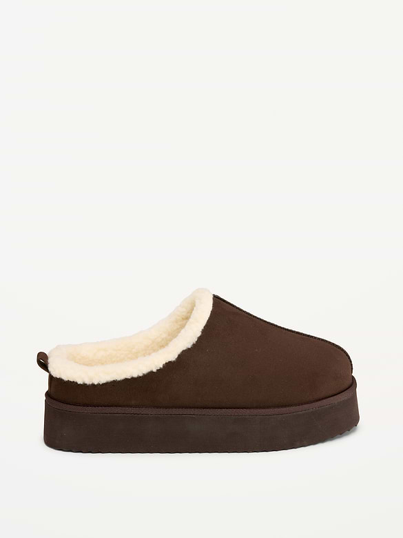 Faux-Suede Platform Mule Clogs for Women