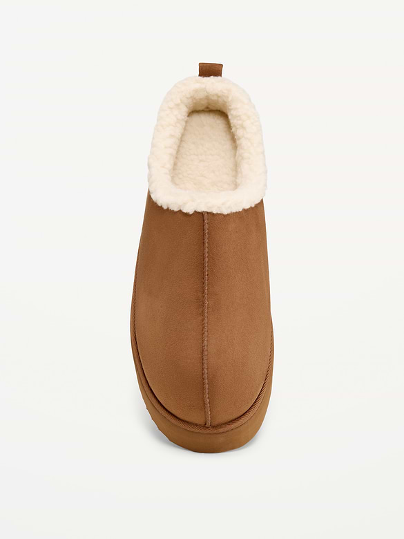 Faux-Suede Platform Mule Clogs for Women