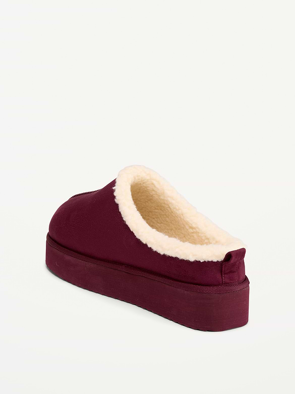 Faux-Suede Platform Mule Clogs for Women