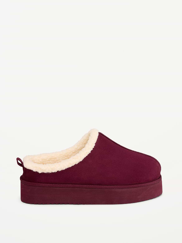 Faux-Suede Platform Mule Clogs for Women