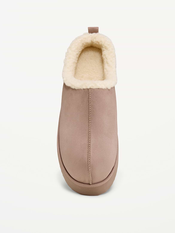 Faux-Suede Platform Mule Clogs for Women