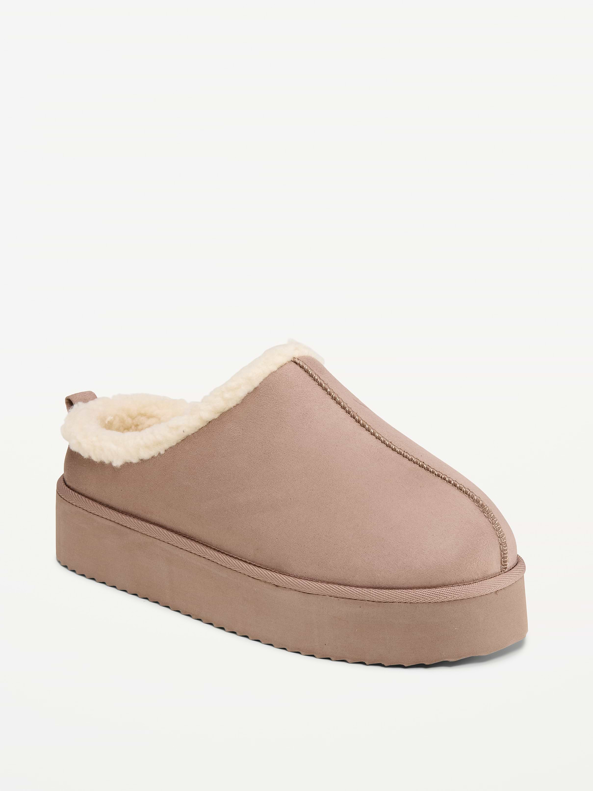 Faux-Suede Platform Mule Clogs for Women