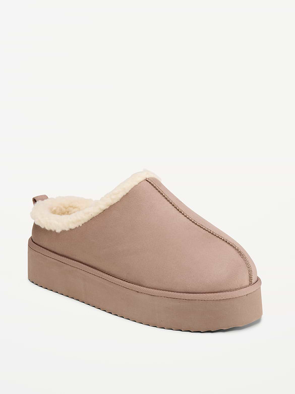 Faux-Suede Platform Mule Clogs for Women