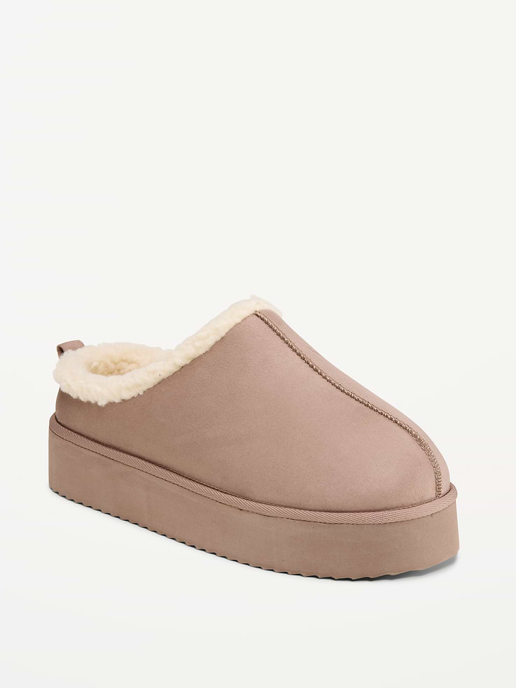 Image number 1 showing, Faux-Suede Platform Mule Clogs for Women