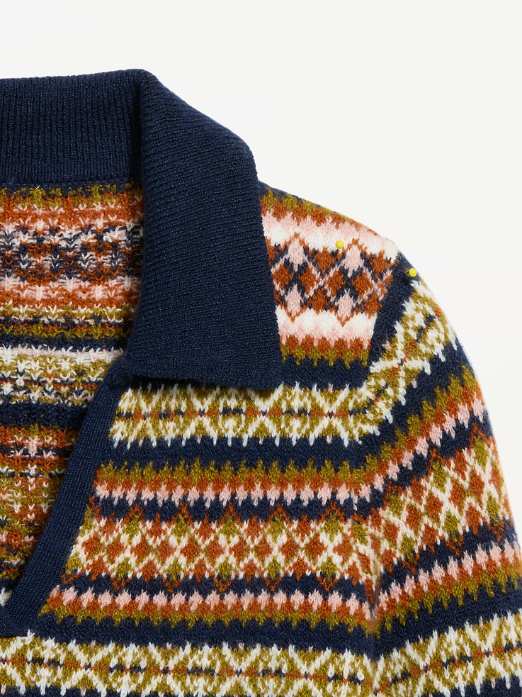 Image 5 of 5, SoSoft Split-Neck Collar Long-Sleeve Sweater