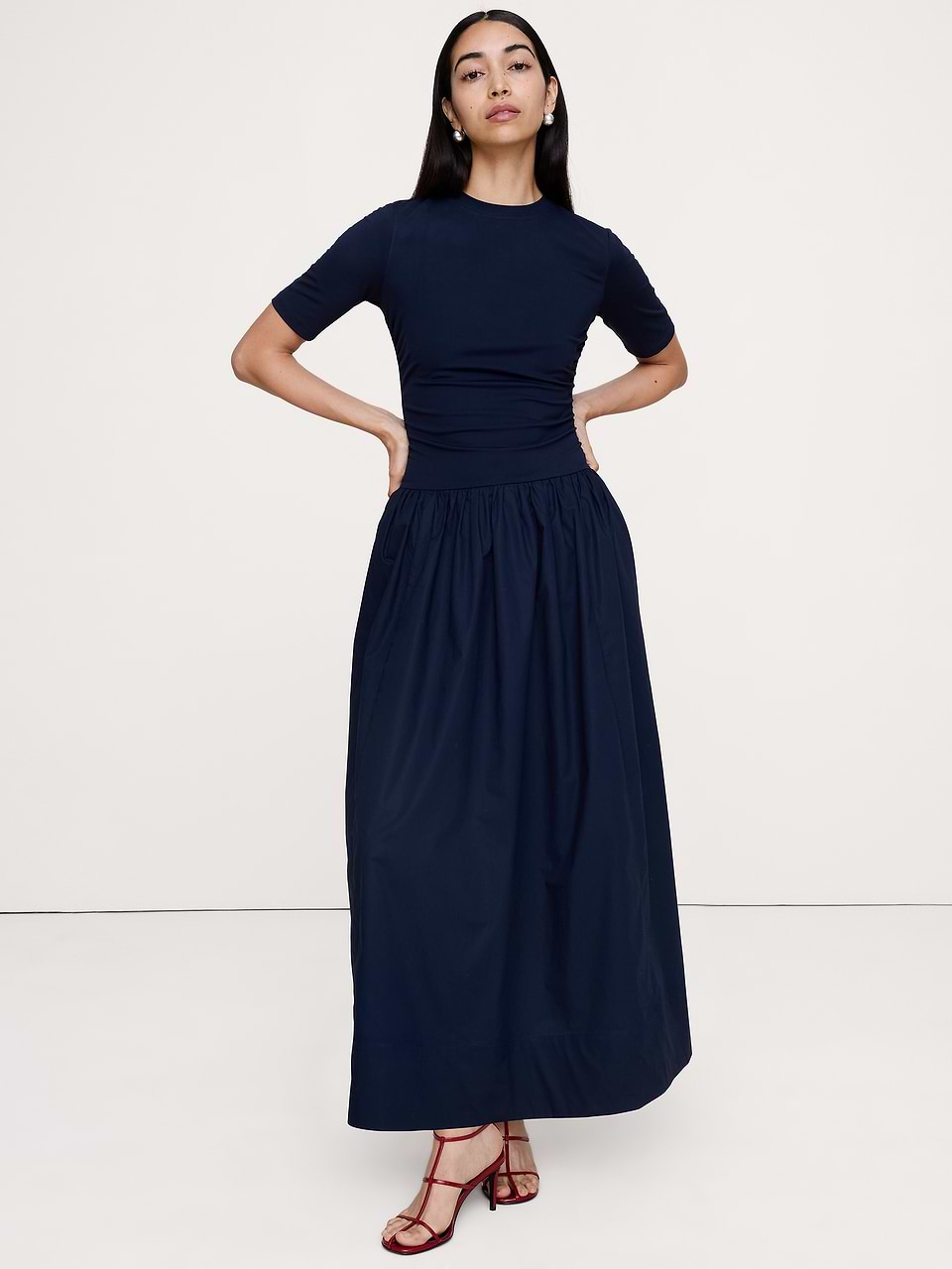 navy blue cotton maxi dress Jersey + Poplin Size:17 34-35 YGroup_14722925003117 Jessie Cotton Printed Dress sleeveless cut