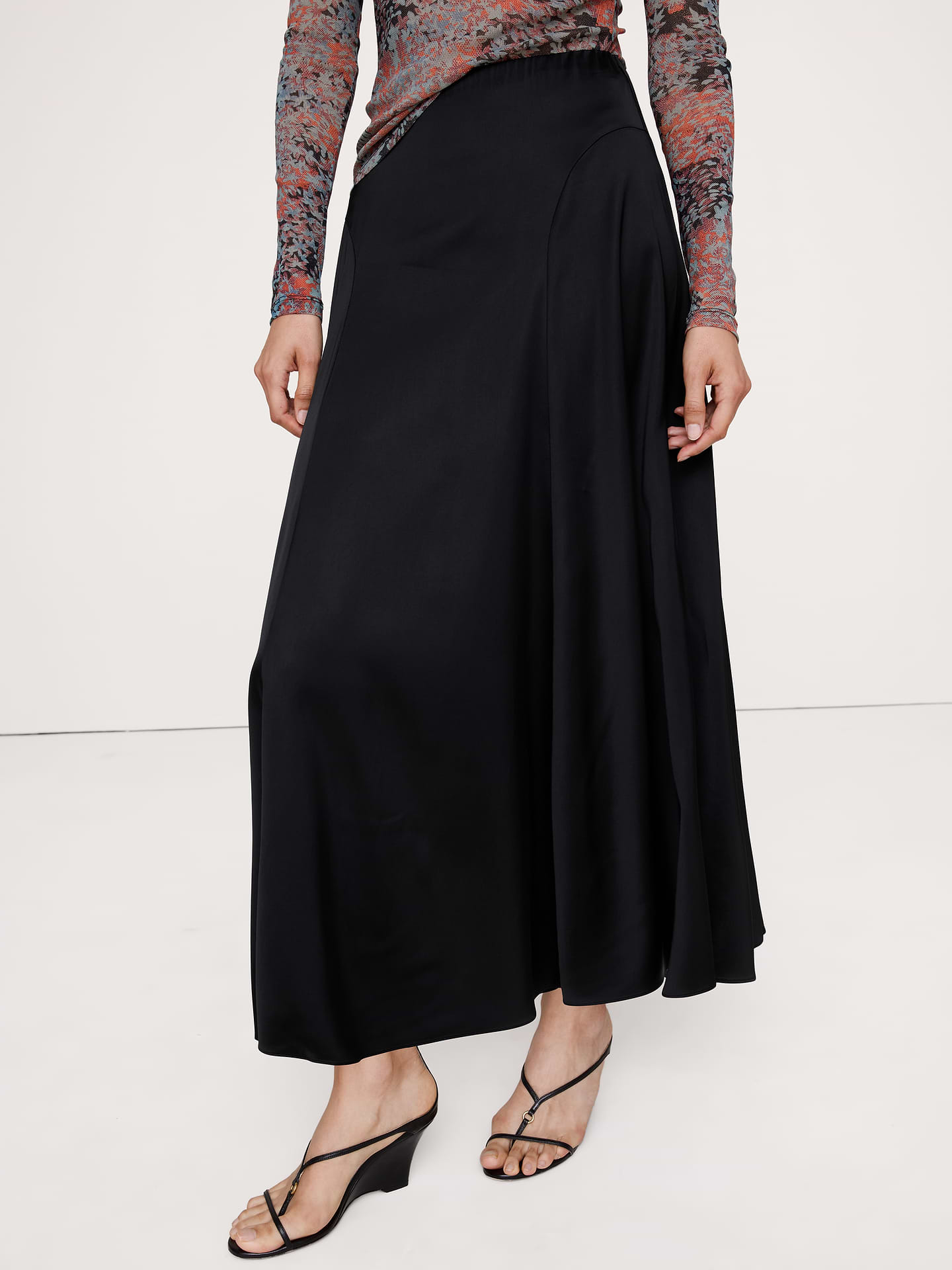 Image number 3 showing, Stretch-Satin Maxi Skirt