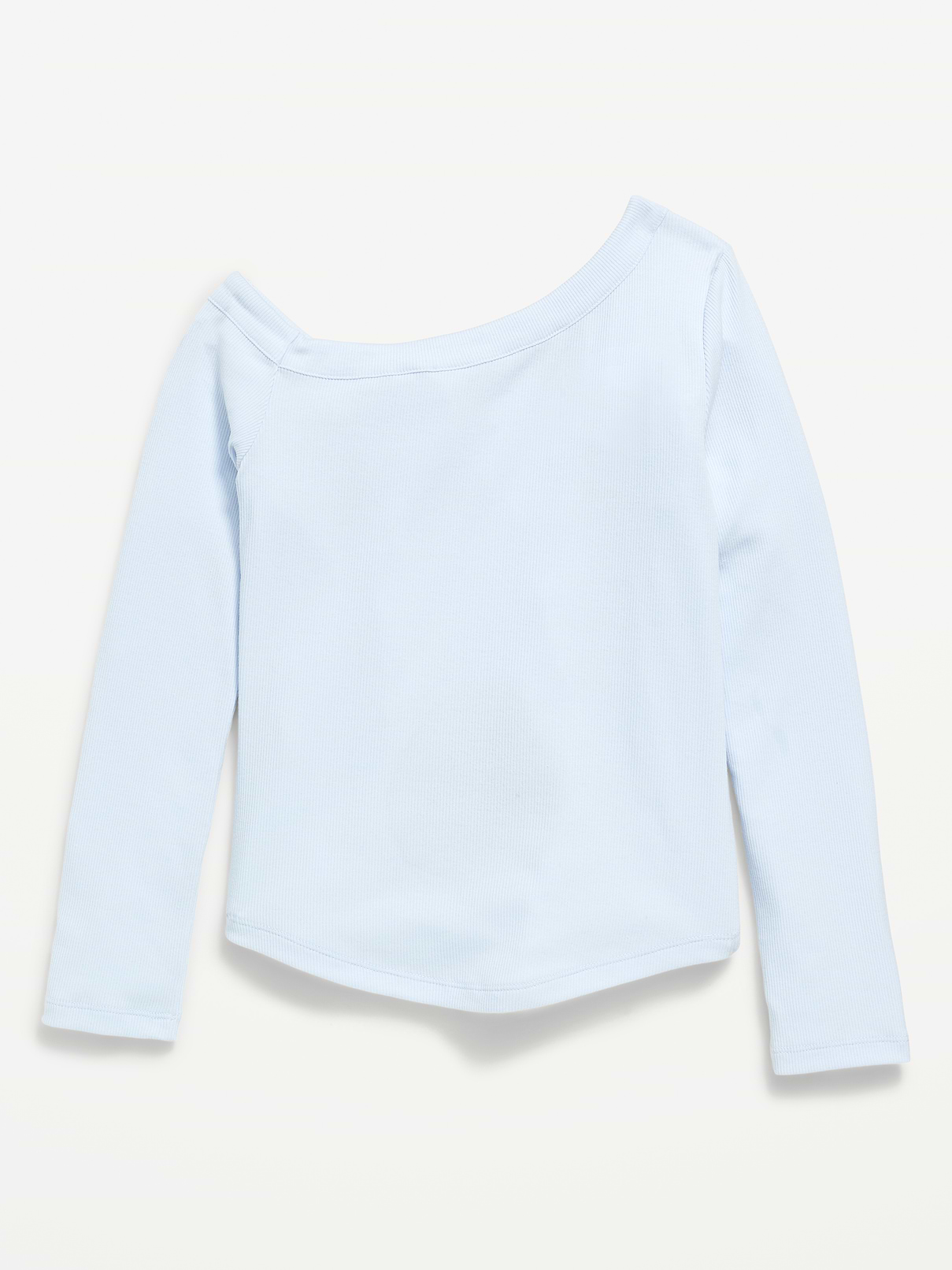 Image 3 of 4, Long-Sleeve Ribbed Off-Shoulder Bow Top for Girls