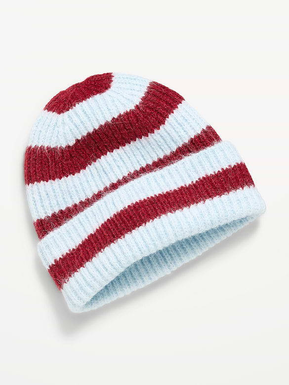 Fuzzy Ribbed Beanie for Girls