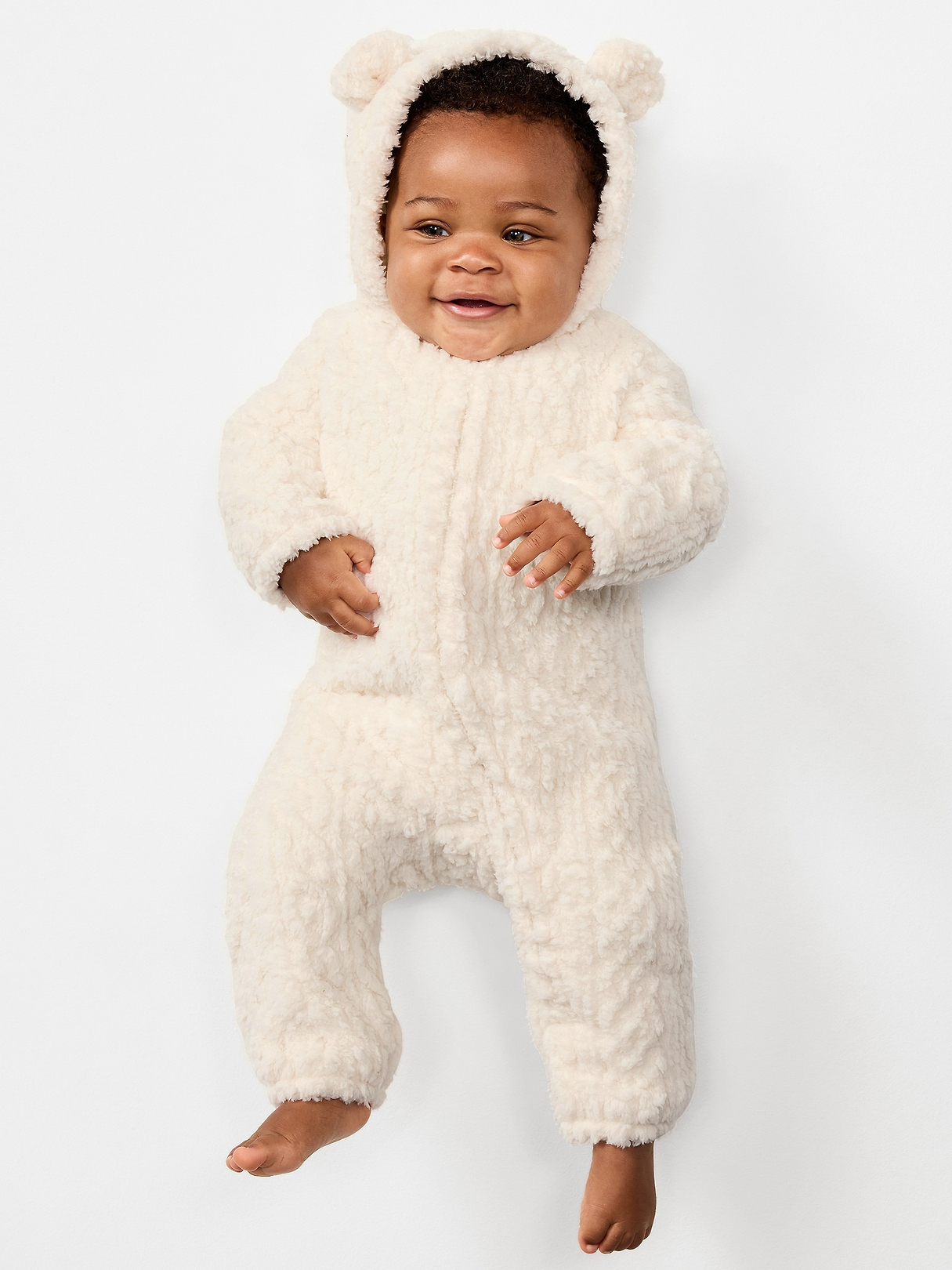 Long-Sleeve Critter Sherpa Hooded One-Piece for Baby | Old Navy