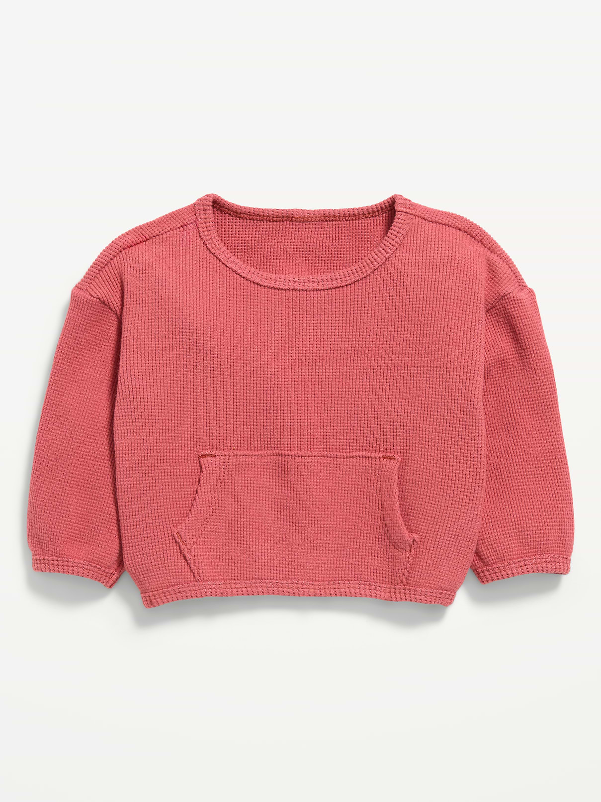 Image number 1 showing, Long-Sleeve Waffle-Knit Pocket Sweatshirt for Baby