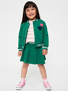 Image number 1 showing, Fleece Bomber Jacket and Pleated Skirt Set for Toddler Girls