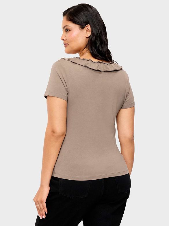 Lettuce-Edge Scoop-Neck Top