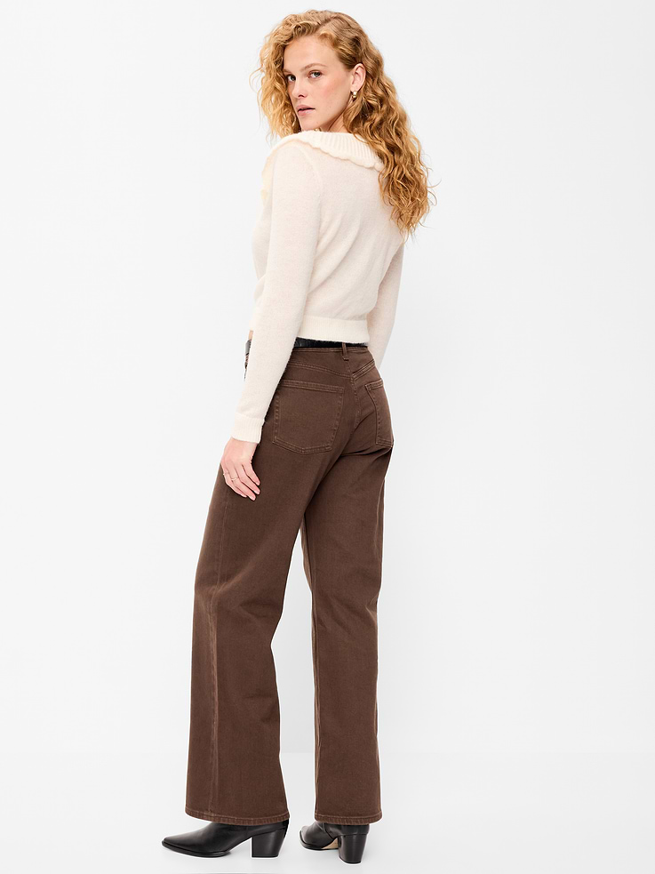 Image number 3 showing, Curvy Extra High-Waisted Wide-Leg Jeans