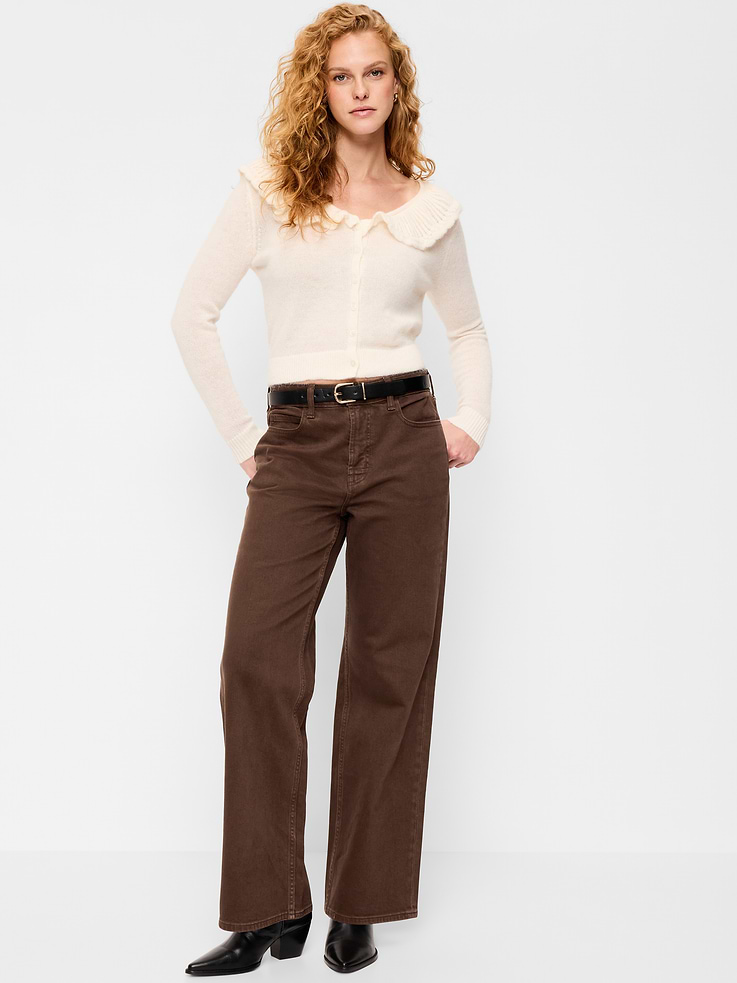 Image number 1 showing, Curvy Extra High-Waisted Wide-Leg Jeans