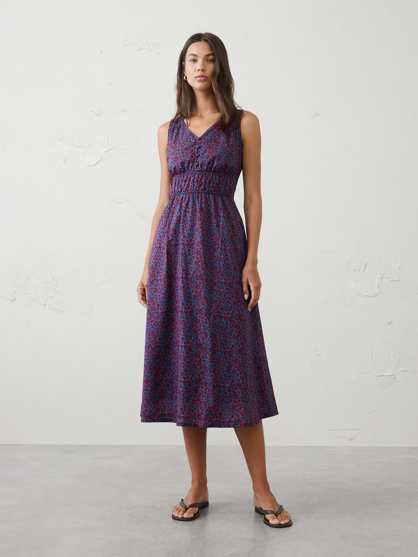Image number 1 showing, Elastic Detail Midi Dress