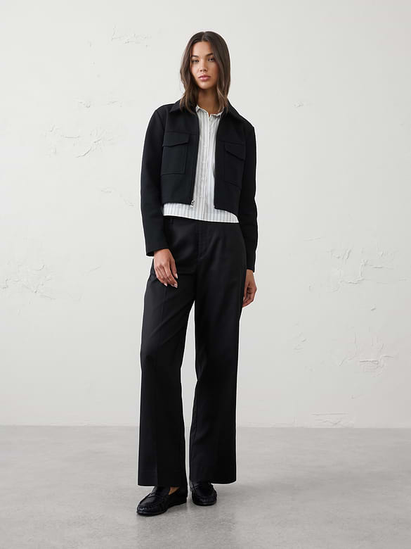 Straight High-Rise Twill Pant