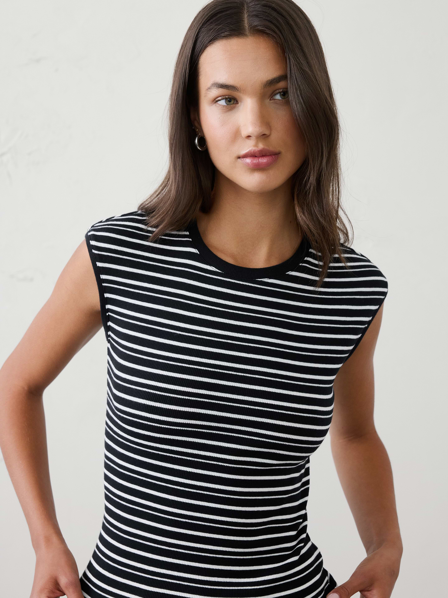 Image number 3 showing, Ribbed Cap-Sleeve T-Shirt