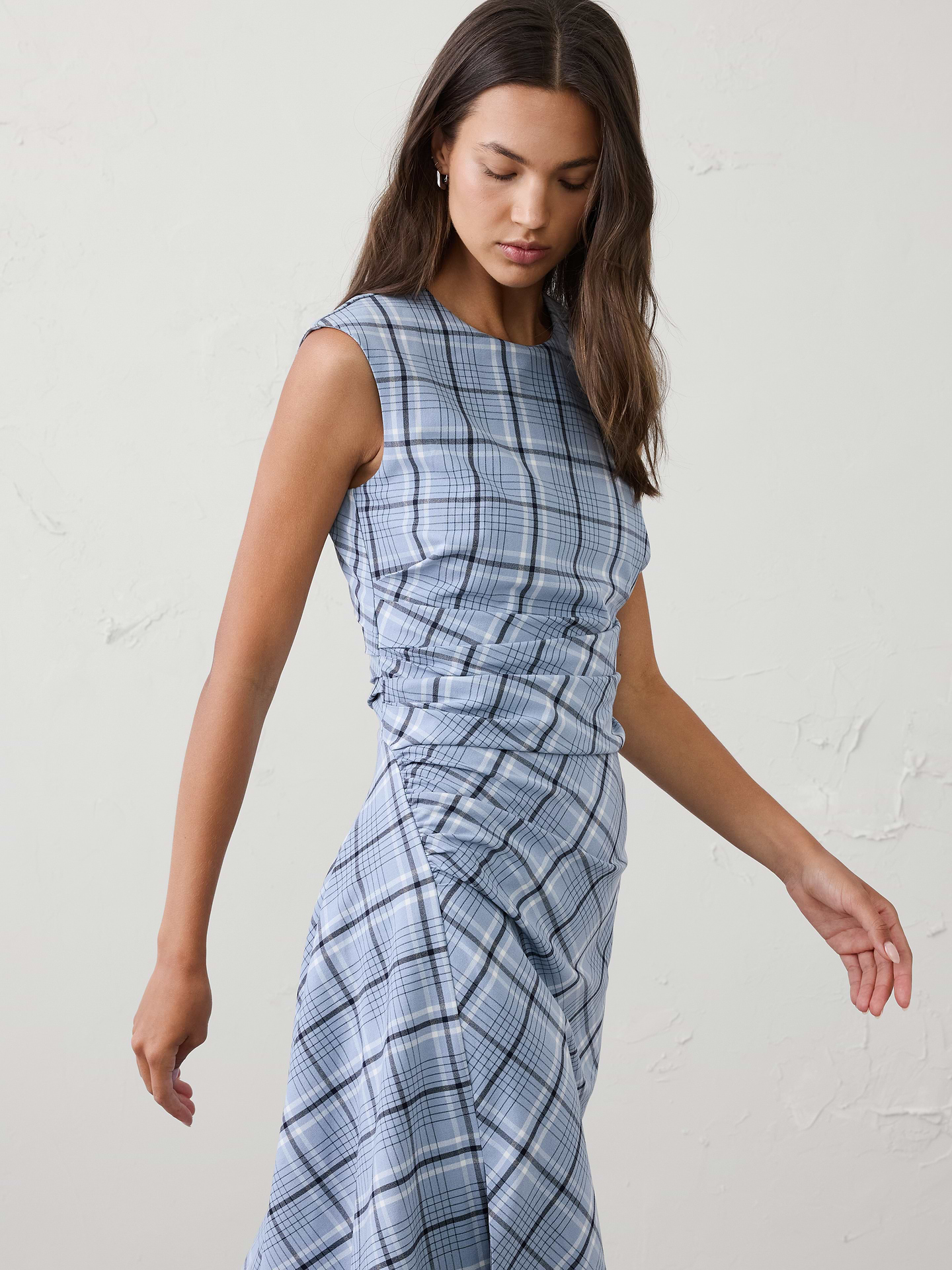 Image number 3 showing, High-Neck Draped Midi Dress