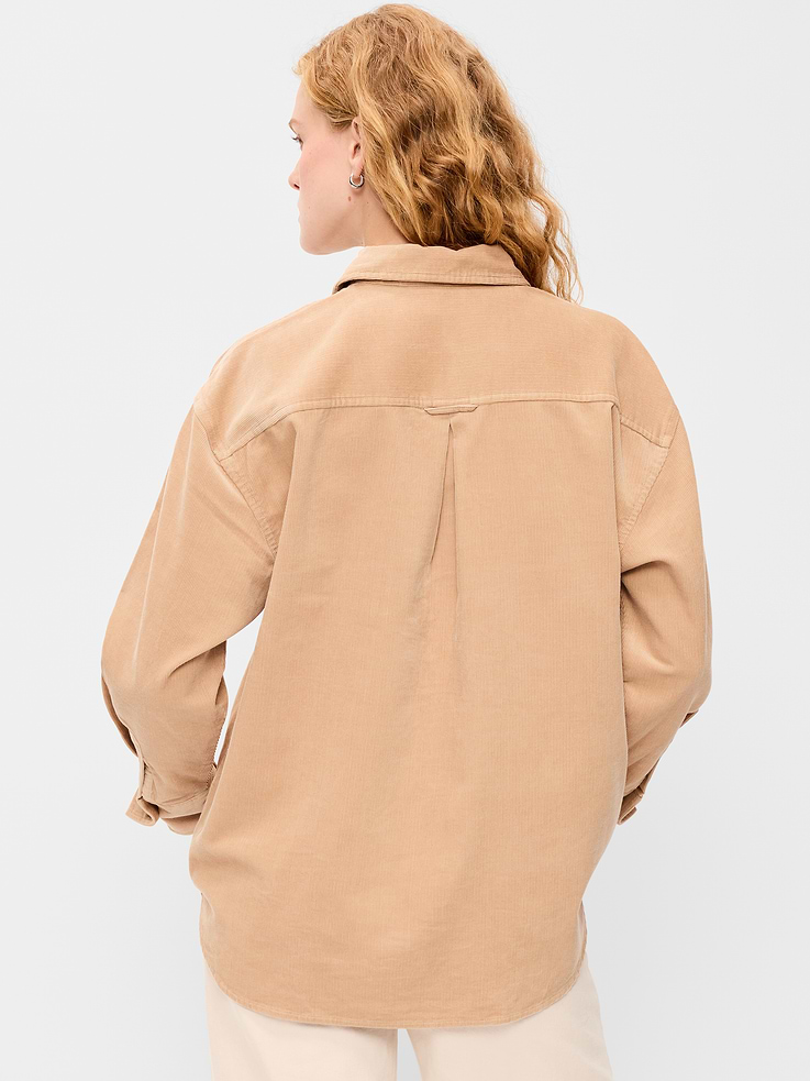 Image number 2 showing, Oversized Boyfriend Button-Down Corduroy Shirt