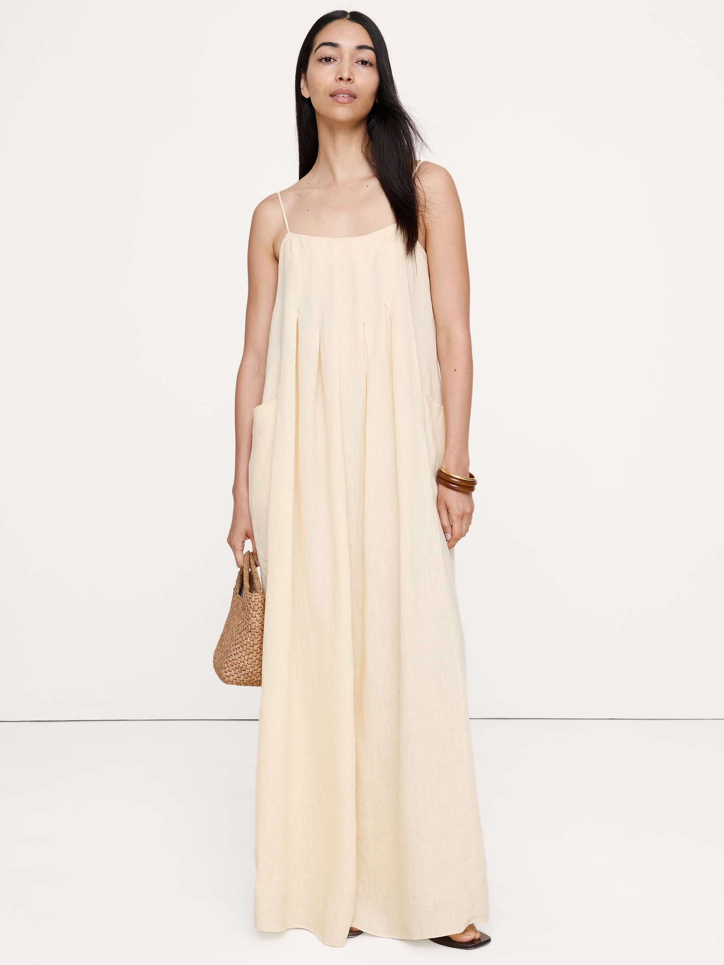 Image number 1 showing, Linen Trapeze Dress