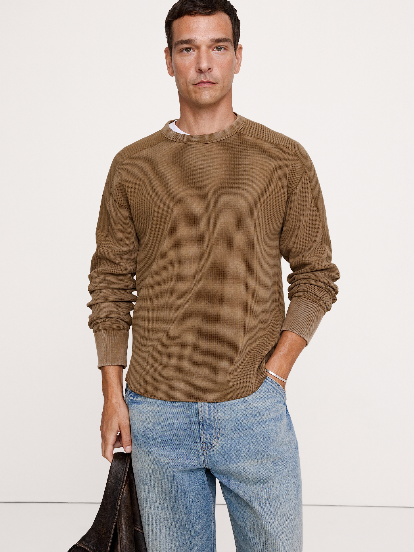 Image number 1 showing, Cotton Waffle-Knit T-Shirt