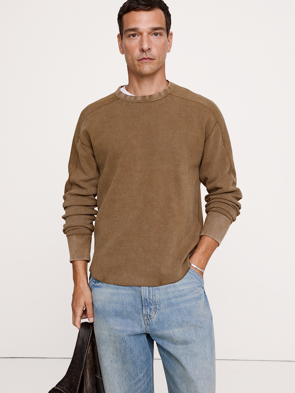 T-shirt en tricot de coton gaufré
