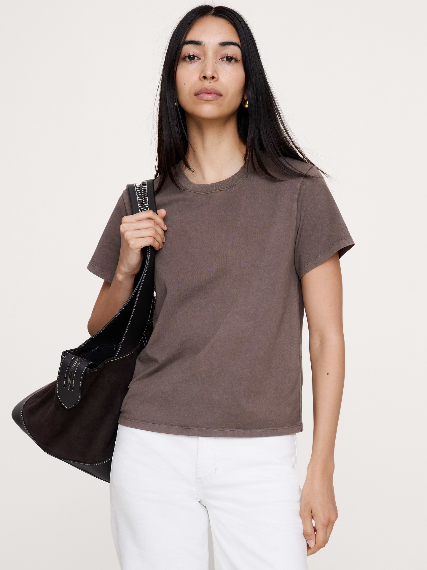 L'image numéro 1 présente T-SHIRT RAS DU COU EN COTON RÉTRO