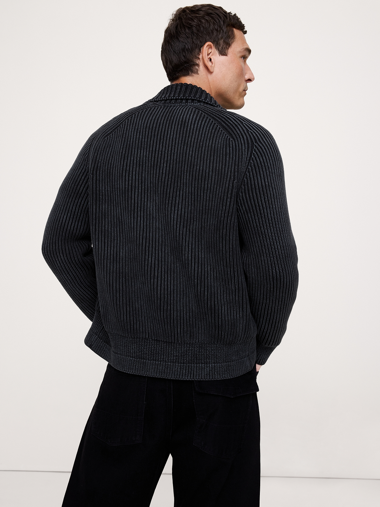 Cotton Moto Sweater Jacket | Banana Republic