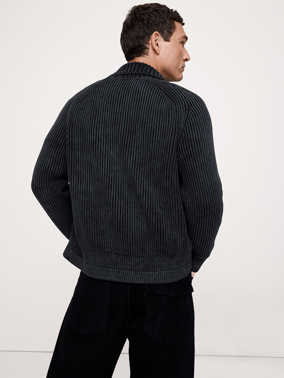 Cotton Moto Sweater Jacket