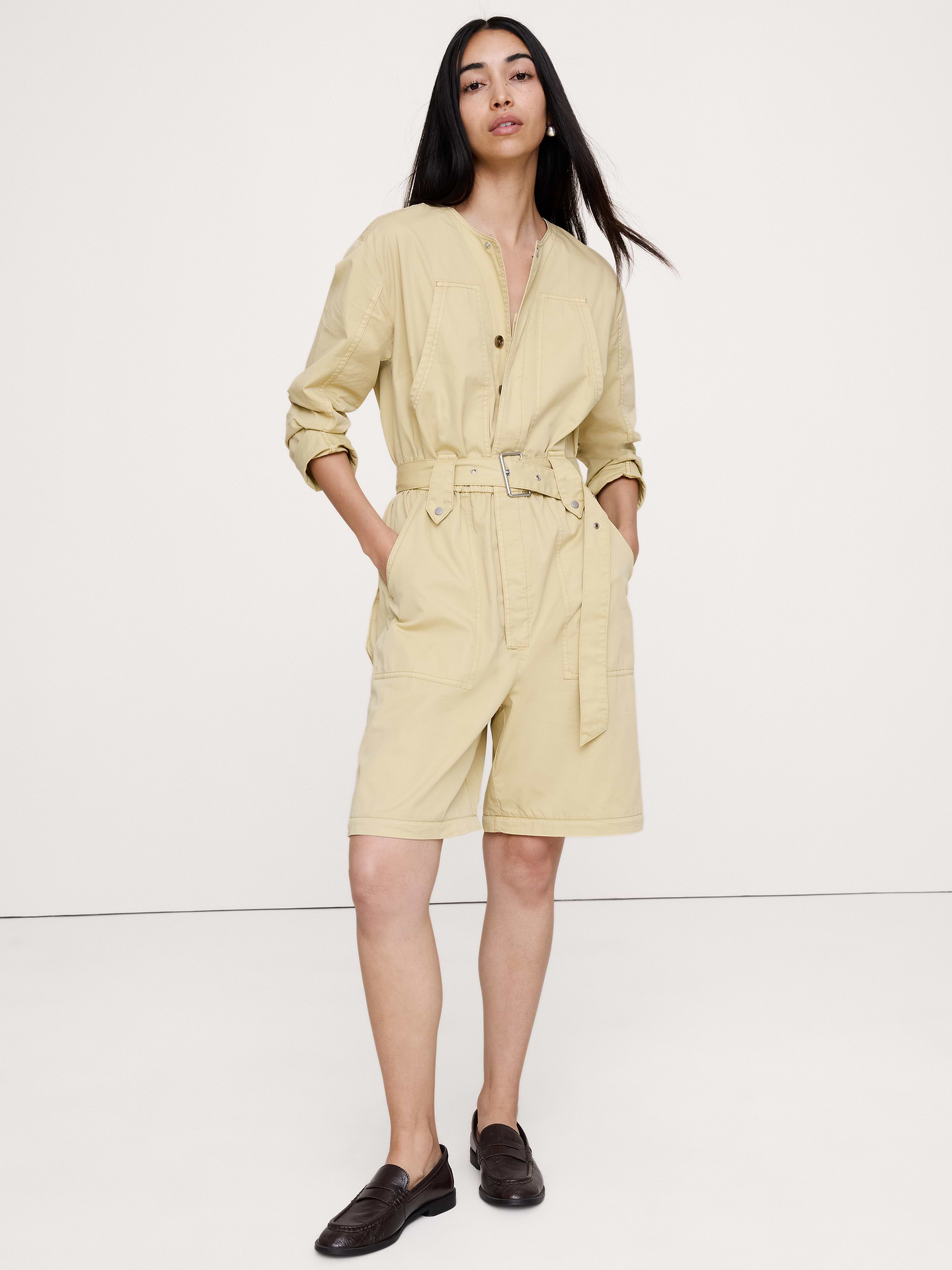 Image number 4 showing, Oversized Cotton Twill Utility Jumpsuit