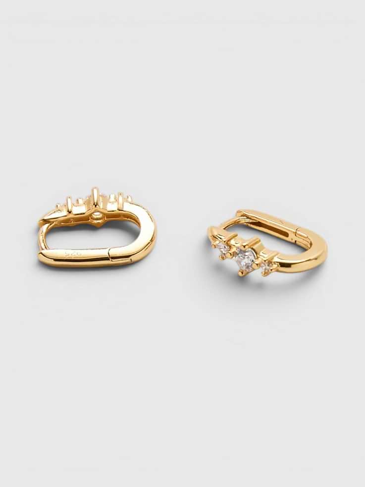Image number 2 showing, Admiral Row White CZ Square Huggie Earrings