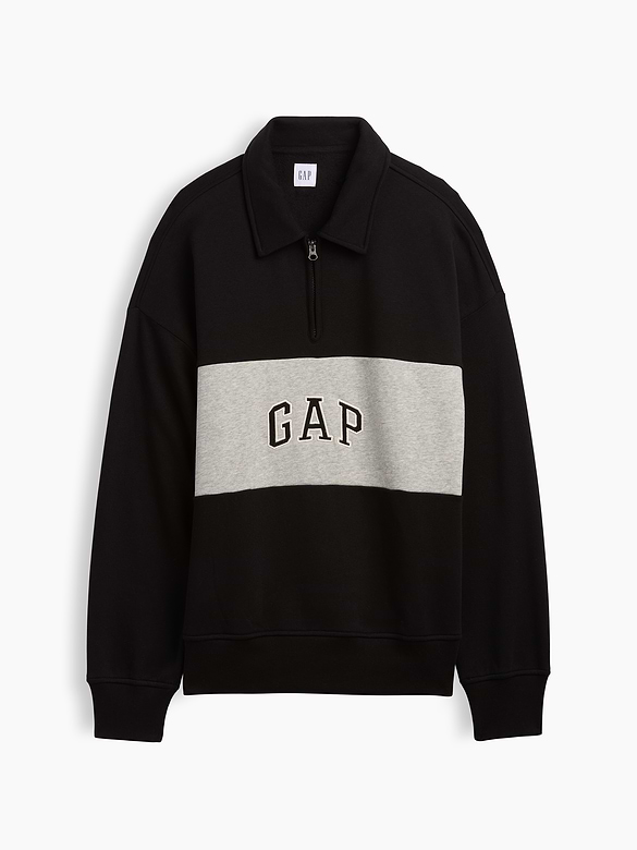 Oversized Gap Logo Quarter-Zip Sweatshirt