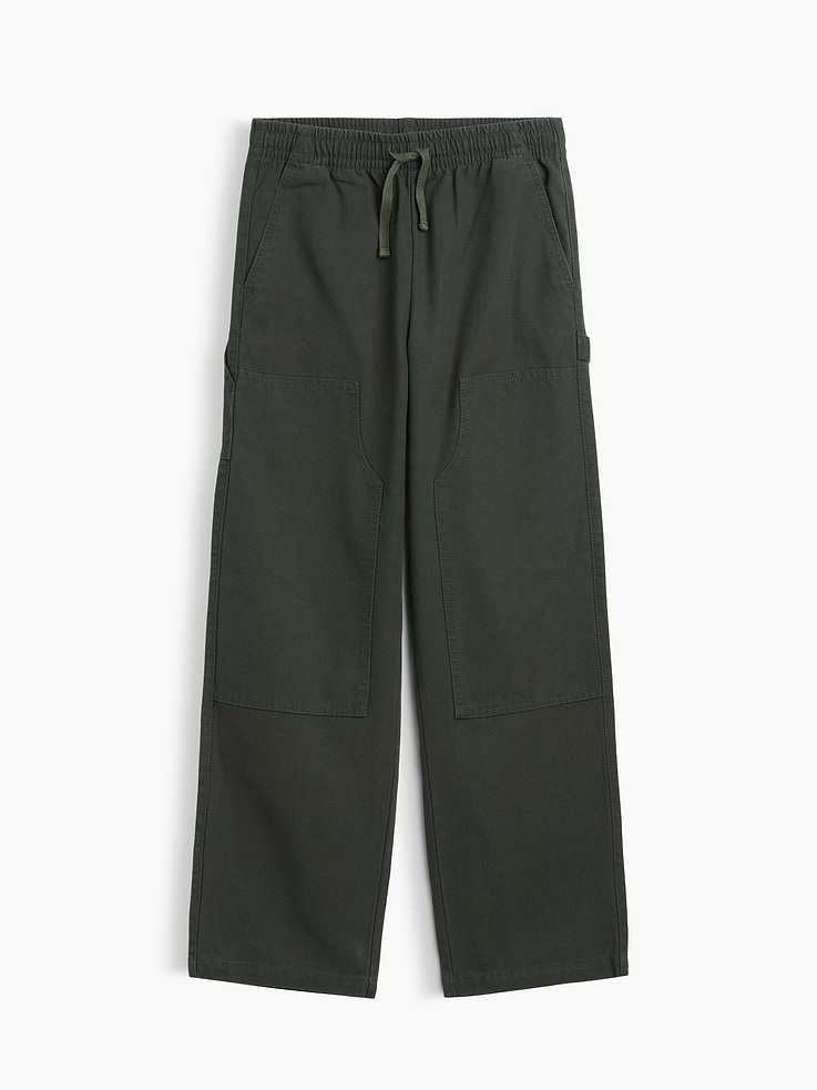 Image number 1 showing, Kids Relaxed Pull-On Canvas Carpenter Pants